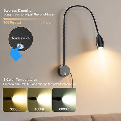 ERAY LED Wall Mounted Reading Light, Bedside Reading Lights