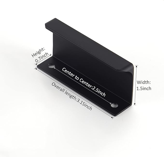 Satanga Edge Black Finger Pull for cabinets Kitchen Concealed Drawer pulls