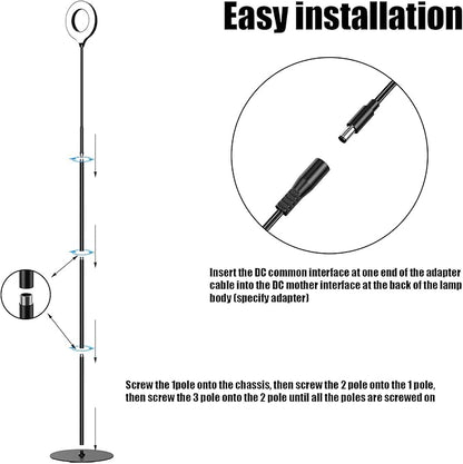 JKSWT LED Floor Lamp, 3 Brightness Levels Eye-Caring Dimmable Standing Reading