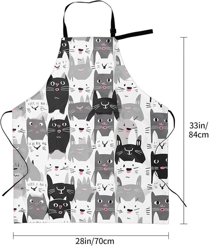 Shark Jumping Home Aprons 2 Pockets 33"×28" for Men Women, Ocean Sea Waterproof Kitchen Cooking Bib