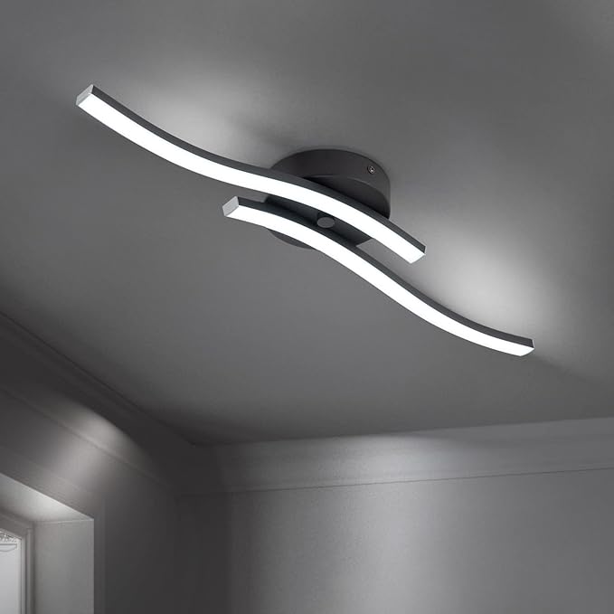 EDISLIVE Modern Dimmable LED Ceiling Light Curved 2 Light 22.5 in Minimalist