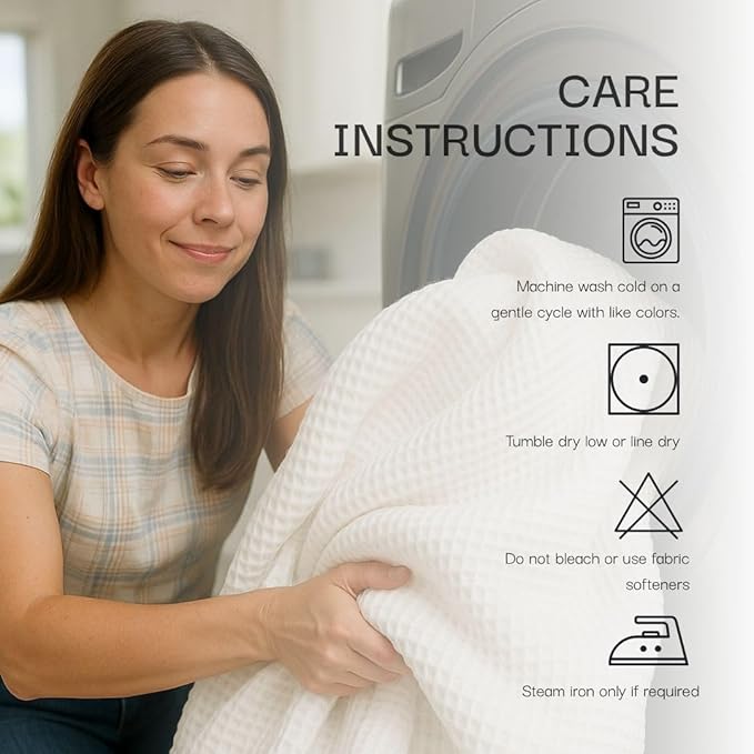 Salt Earth GOTS Certified 100% Organic Cotton Throw Blanket, 108"x90" Waffle Blankets & Throws for Bed, Throw Blanket for Couch, Cozy Christmas Blankets and Throws for Christmas Gifts (Sea Foam)