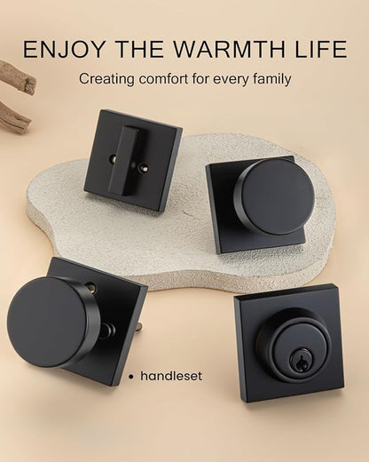 Haidms Matte Black Door Knobs