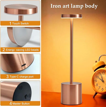 2 Pack Rechargeable Cordless Table Lamps, Portable 5000mAh Battery Table Light