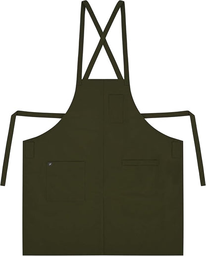 Chef Bib Aprons for Women and Men (Standard Dry Guard AA2095 & AA2095X) - Neck Strap Apron with Pockets 33"