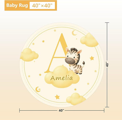 Personalized Baby Crib Bedding Set, 5 Pcs Custom Name Nursery Bedding Set, Yellow Zebra Baby Bedding Set for Girls Boys, Double Layer Crib Sets, Customized Gifts for Toddler Infant New Parents
