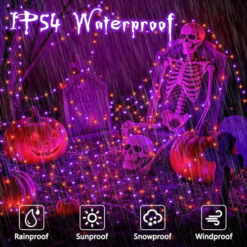 2 Pack Halloween Fairy Lights Battery Operated 16.4FT 50 LED with Timer (100 Count)
