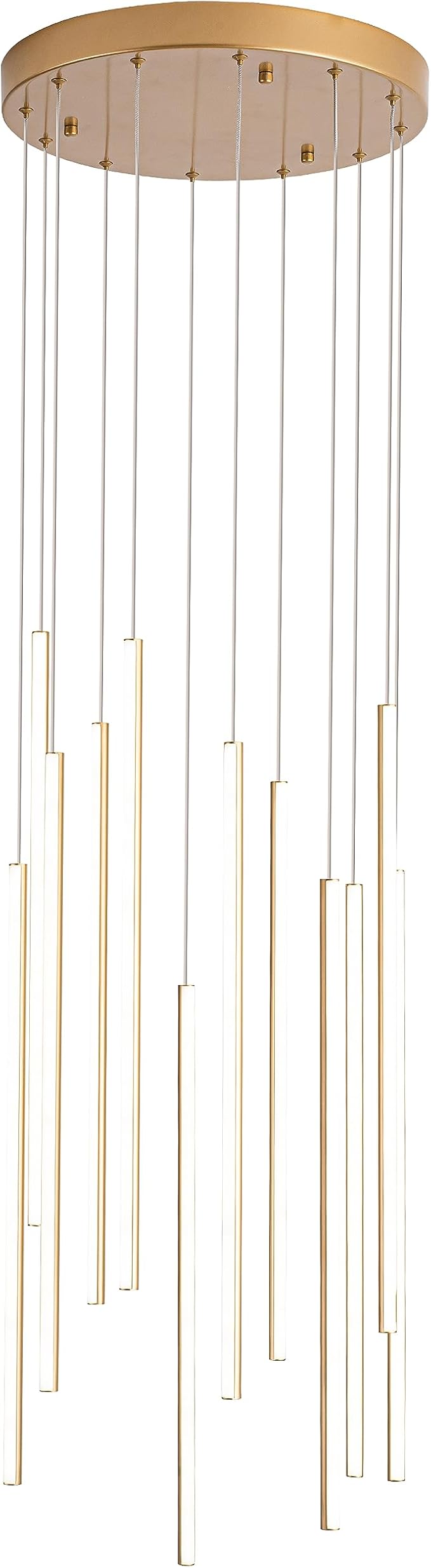 Modern LED Chandelier Clustered Led Pendant Light Gold 12 Lights Dimmable High