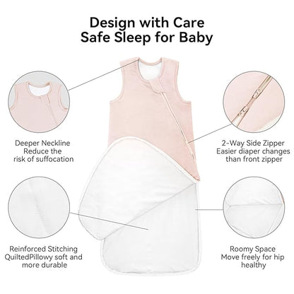 Rayon Made from Bamboo Sleep Sack 18-24 Months 1.0 Tog Ultra Soft Baby Wearable Blanket Toddler Sleep Sack 2t for Babies Unisex Girl Boy 2-Way Zipper Baby Sleeping Bag Breathable XL