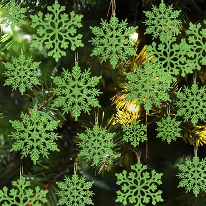 36pcs Christmas Lime Green Snowflake Ornaments (36 Count)