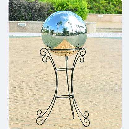 20 cm/7.8 inch Diameter Gazing Globe Mirror Ball,Silver Stainless Steel Polished Reflective Smooth Garden Sphere,Colorful and Shiny Addition to Any Garden or Home