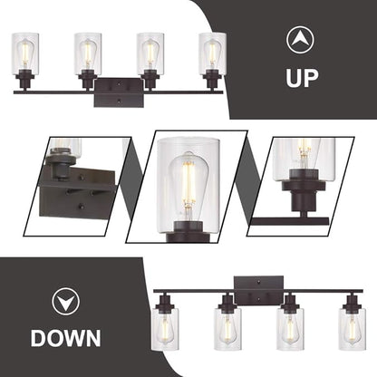 MELUCEE 4 Lights Wall Sconce Lighting Oil Rubbed Bronze Finished