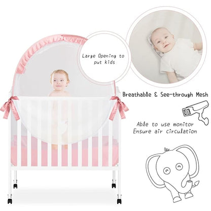 Pack N Play Tent, Baby Mini Crib Tent to Keep Baby in, Crib Net for Pack and Play, Mini Cribs & Play Yard (39.6" L x 27.6" W x 49.2" H)