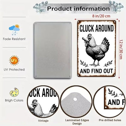 Funny Chicken Stop Staring My Cock Tin Sign for Farm Chicken Coop Farmhouse Kitchen Vintage Wall Decor 8x12 Inch