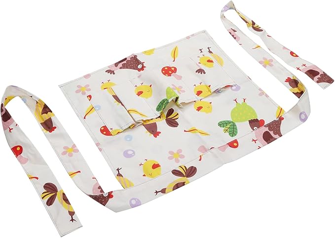 Eggs Collecting Apron, Cotton Twill, Multiple Pockets, Durable and Protective - Sturdy Design, Machine Washable, Ideal for Cooking and Farm Use (S(7.8x6.5x2.6cm/3.1x2.6x1in))