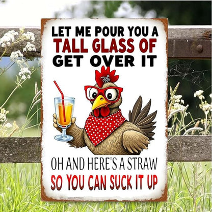 Funny Chicken Gifts Chicken Cluck Around and Find Out Tin Sign for Home Farm Chicken Coop Farmhouse Kitchen Garden Decor 12 X 16 Inch