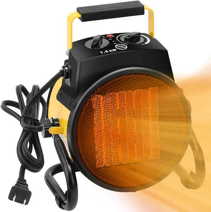 Outdoor Heaters for Patio, 1500W Electric Garage Heater with Overheat Protection, 3S Fast Heating, 3 Modes, Portable Space Heater for Patio, Garage, Greenhouse, Indoor, Orange