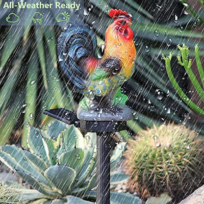 Solar Rooster Lights Outdoor Decorative