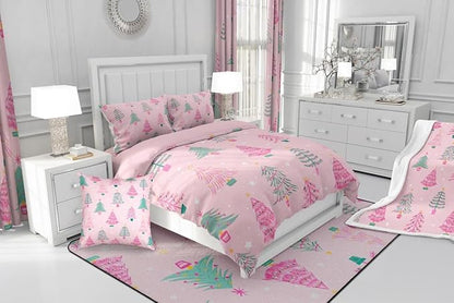 Feelyou Xmas Comforter Set King Size Christmas Tree Bedding Set for Kids Boys Girls Christmas Decor Duvet Quilt New Year Gift Bedroom Decor Microfiber 3 Pcs with 2 Pillow Cases