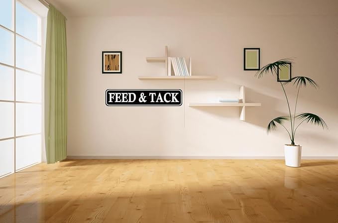 Feed & Tack Vintage Metal Sign - Rustic Farm & Stable Decor, 16" x 4"