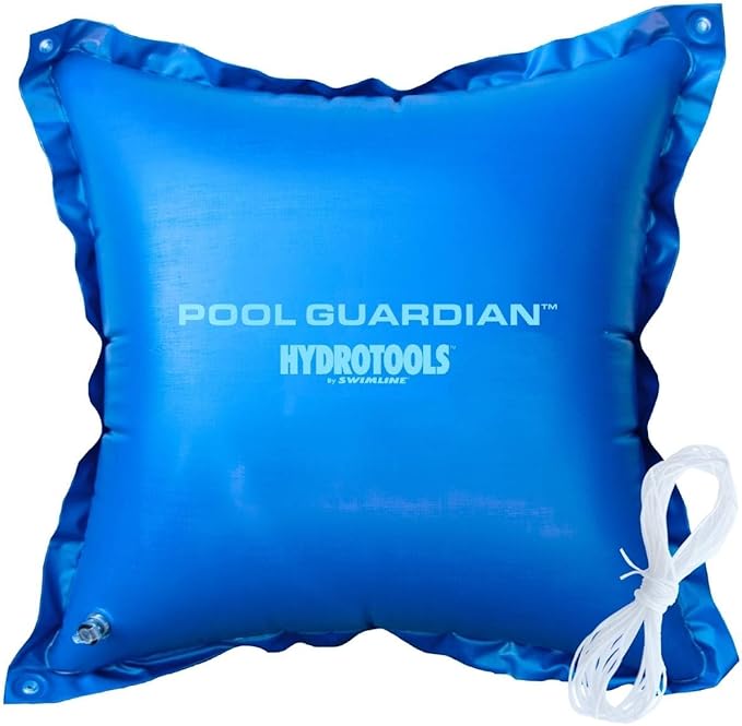 SWIMLINE HYDROTOOLS Air Pool Pillow for Above Ground Pools Cover Winterizing Guardian Premium | 4 x 4 ft Pool Cushion Float for Under Pool | Rope Included | Cold Resistant Thick Pool Pillows |11445