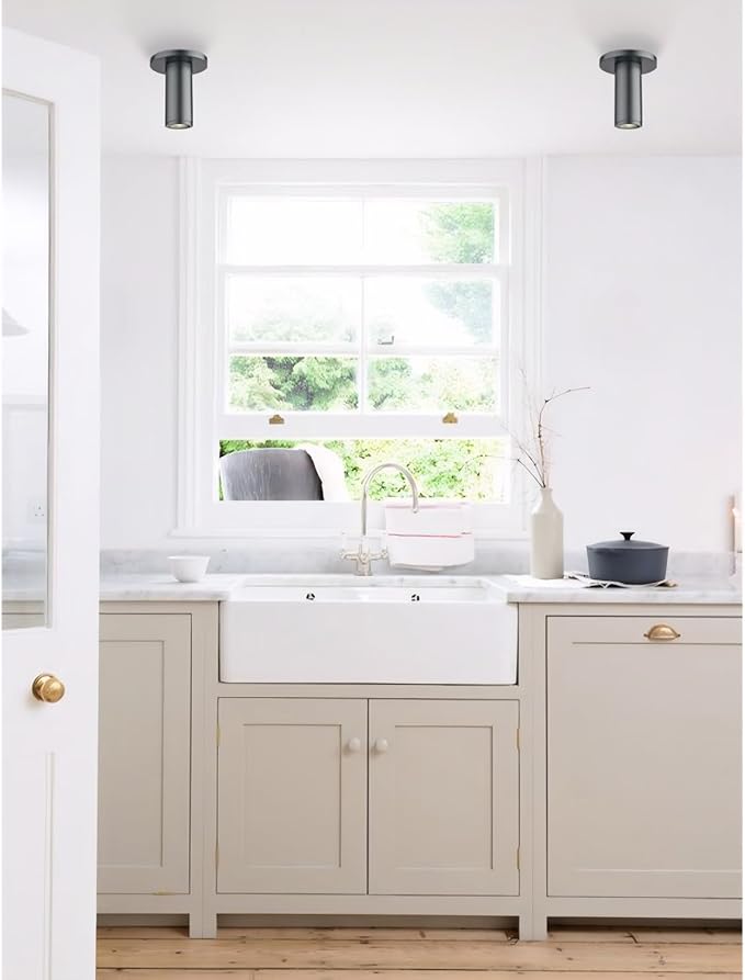 Soft Black Ceiling Light Fixture, Flush Mount LED Dimmable Cylinder Spot Light