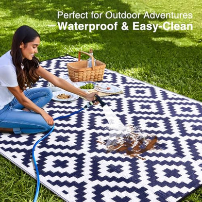 Outdoor Rug 6x9 ft Waterproof Reversible Mat