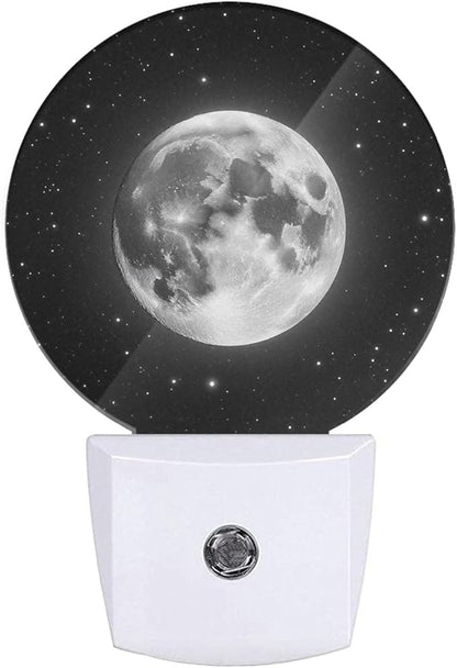 Plug-in Moon Night Light Full Moon and Starry Celestial Scene Nightlight
