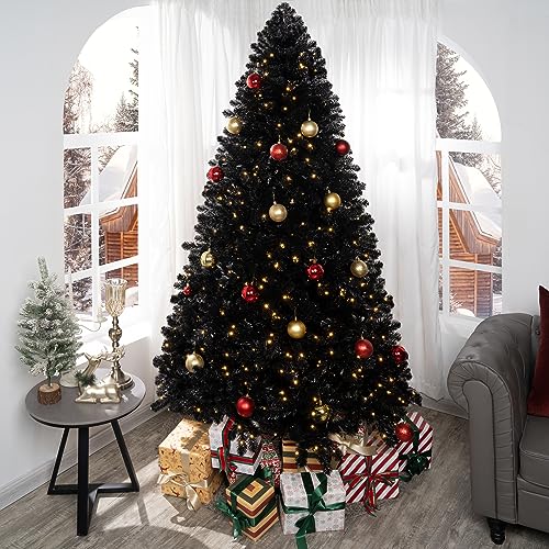 7.5ft Black Christmas Tree with Lights