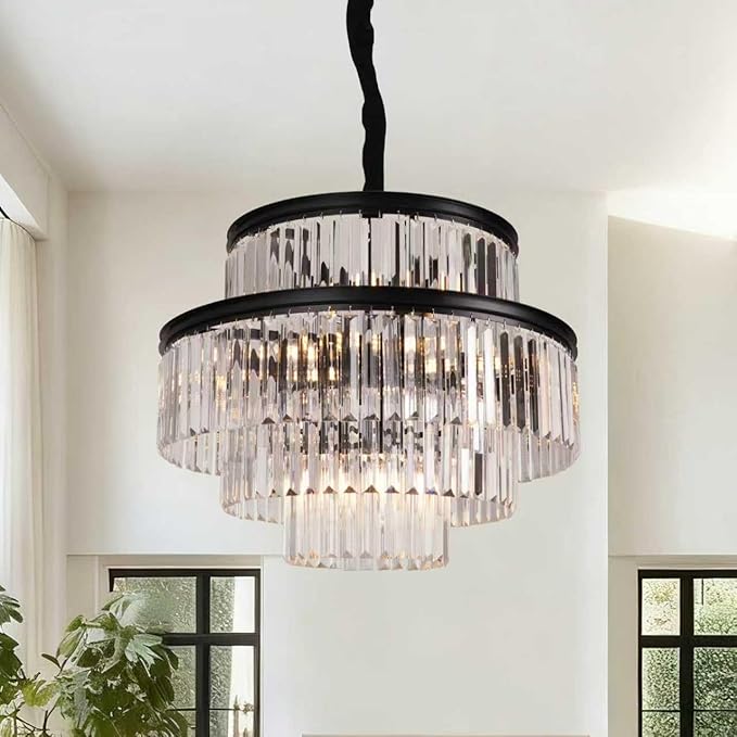VACILL Black Crystal Chandelier