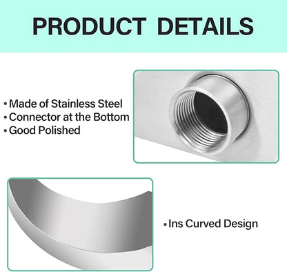 Stainless Steel 304 Pool Fountain Silver Color for Ground Pools Garden Outdoor Waterfalls Sheer Descent Pond Water Feature-23.6" Height