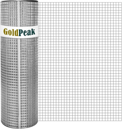 GoldPeak Galvanized Hardware Cloth 1/2 inch 36 x 100 ft 19 Gauge, Hot-dip Galvanized After Welding, Chicken Wire Fencing Wire Mesh Roll Welded Wire Fence Gopher Wire Cloth Rodent Wire