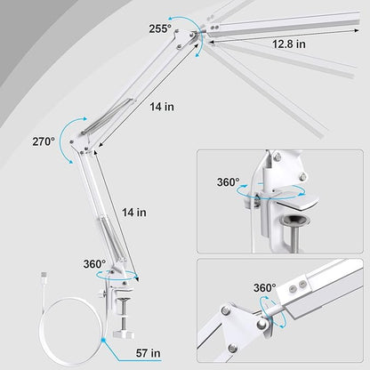LED Desk Lamp for Home Office, Clamp-On