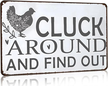 Funny Chicken Gifts Chicken Tin Sign for Home Farm Chicken Coop Farmhouse Kitchen Garden Decor 8 X 12 Inch (3021)