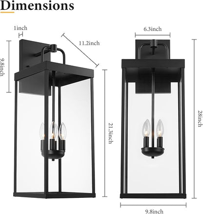 Outdoor Wall Sconce Light, 28 Inch Tall Transitional Exterior Wall Bracket