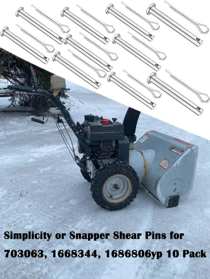 Fits Simplicity or Snapper Shear Pins for 703063, 1668344, 1686806yp 10 Pack