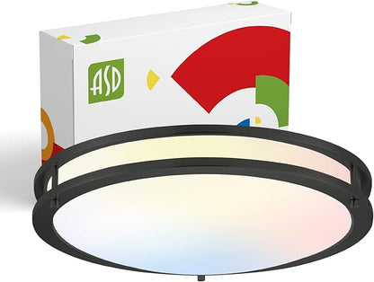 ASD LED 18" Round Flush Mount Lighting, Close to Ceiling Light Fixture | 3CCT