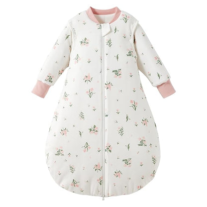 Duomiaomiao 3.5 TOG Baby Sleep Sack Cotton Winter Long Sleeve Baby Wearable Blanket, Super Warm Quilted Comfy Toddler Sleeping Sack