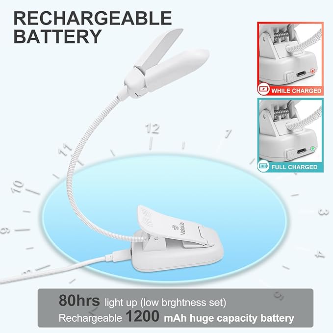 Vekkia 14 LED Rechargeable Book Light