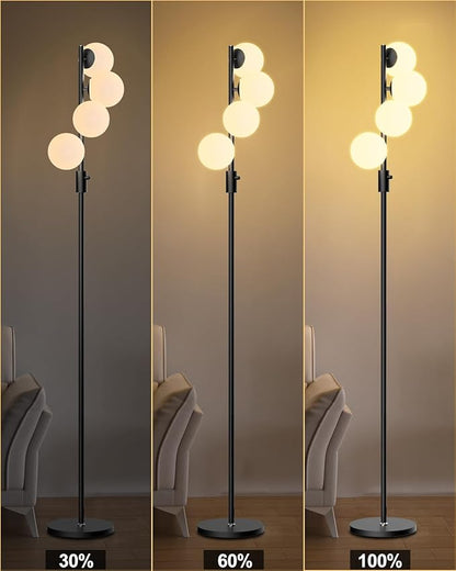 Lightdot Dimmable Globe Floor Lamp, Mid Century Modern Floor Lamp