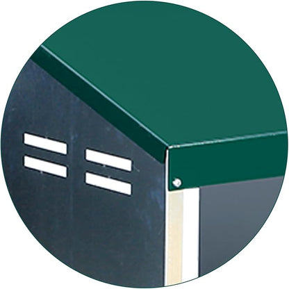 6 Compartment Metal Chicken Nesting Box, Automatic Roll-Out Egg Collection, Waterproof Galvanized Steel Laying Box with Perch & Wall Mount, for Hens Ducks Rabbits, Green
