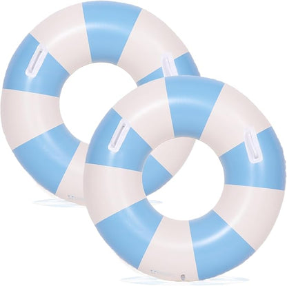 2PCS Large Swimming Pool Tubes Inflatable Pool Floats for Adult Swim Ring Floaties Inflatable Swimming Pool Raft Summer Beach Lounger Float Party Supplies
