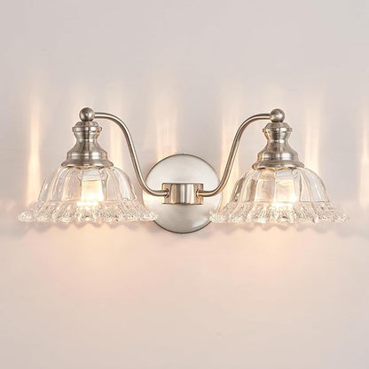 Brushed Nickel 2 Light Vanity Lights Fixture Lights