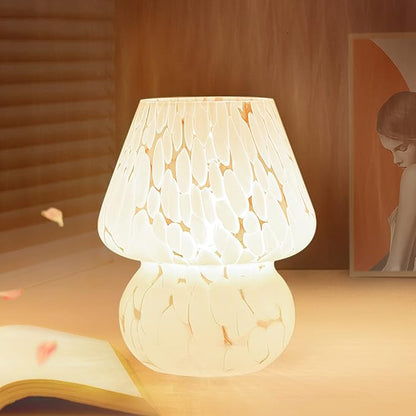 ONEWISH Mushroom Lamp Small Bedside Table Lamp-Nightstand Nightlight Dimmable