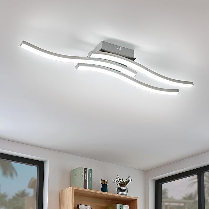 EDISLIVE Modern Dimmable LED Ceiling Light Curved 3 Light 22.5 in Minimalist