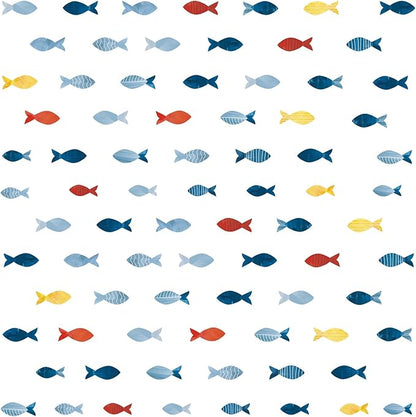 80 Pcs Creative Ocean Fish Wall Decals, Peel and Stick Blue Fish Wall Stickers, Vibrant Sea Life Watercolor Fishing Wall Decor for Kids Room Nursery Bedroom Playroom Classroom
