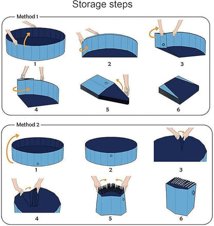 Foldable Pet Dog Kids Swimming Pool(32'' x 8''),Plastic Anti-Slip PVC Bathing Tub Swimming Pool Durable Fiberboard Kiddie Pool Blue
