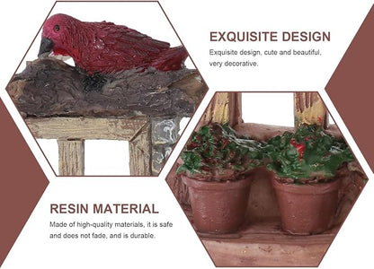 VOSAREA 4PCS Fairy Garden Windows and Door Set - Miniature Resin Gnome House Accessories for Outdoor Decor - for Trees Yards and Micro Landscapes