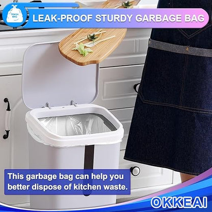 OKKEAI Small Trash Bags -1.2 Gallon Garbage Bags 5 Liter Trash Bags Wastebasket Liners for Bathroom,Office,Translucent,120 Counts Fit 5L 1.2,1.5,2Gal