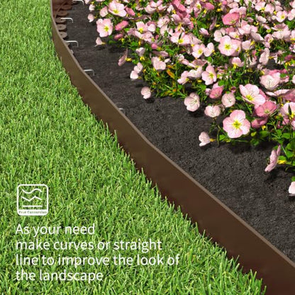Landscape Edging 4 Inch Tall 20FT with 30Pcs Metal Spikes